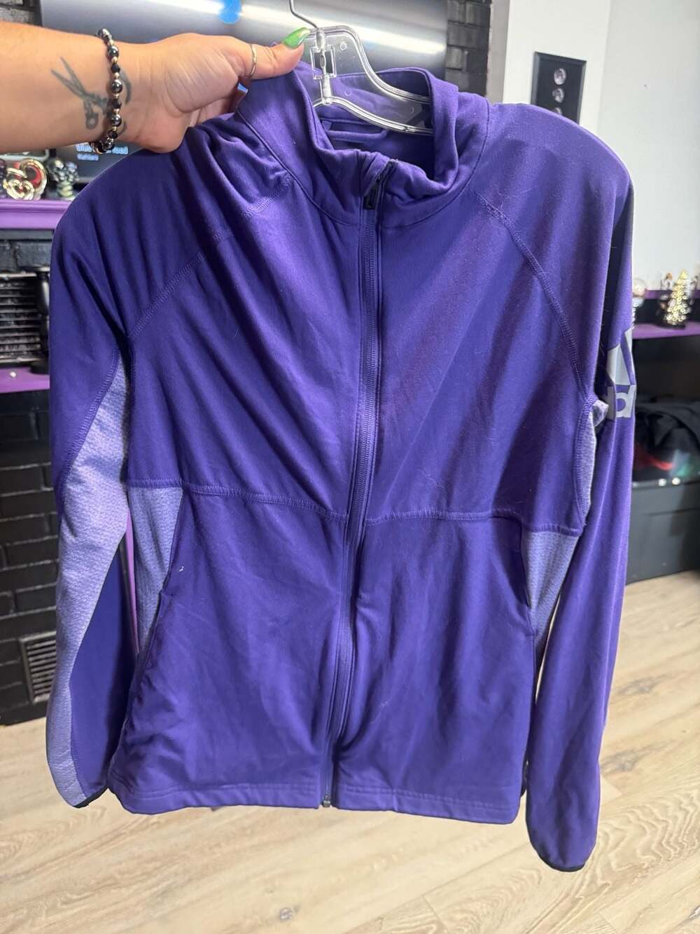 Adidas Womens Training Perfodmer 1/2 Full Zip Jacket, Unity Purple XS